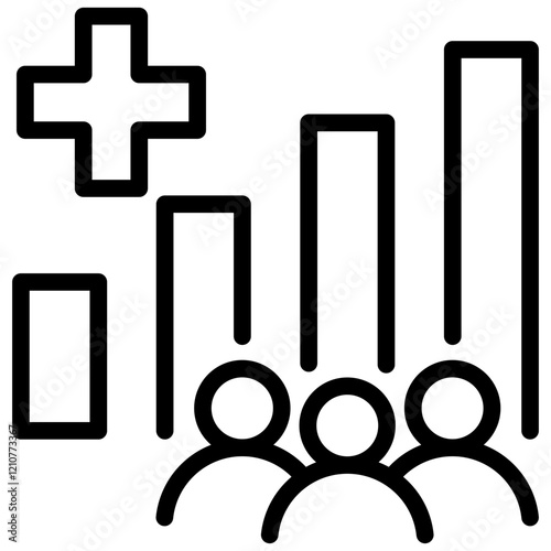 Population Explosion Outline Icon