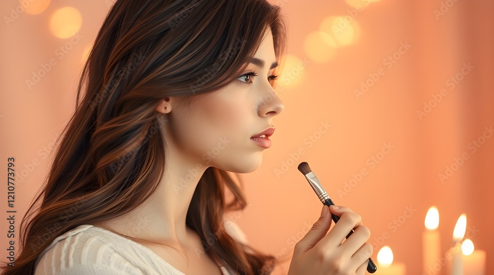 Obraz premium woman with make up brush