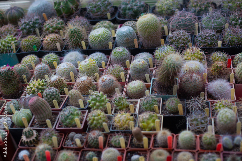 many different beautiful decorative cacti grow in the greenhouse many different beautiful decorative cacti grow in the greenhouse