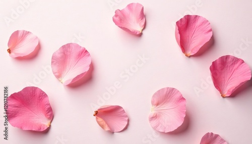 Wallpaper Mural Pastel pink rose petals scattered on a white background, flower, colorful, soft Torontodigital.ca