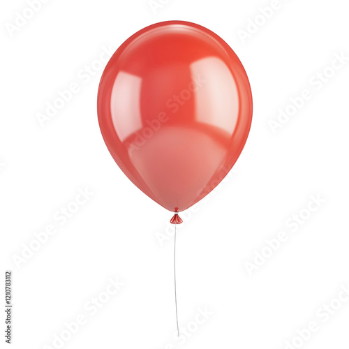 red helium balloon on transparent background