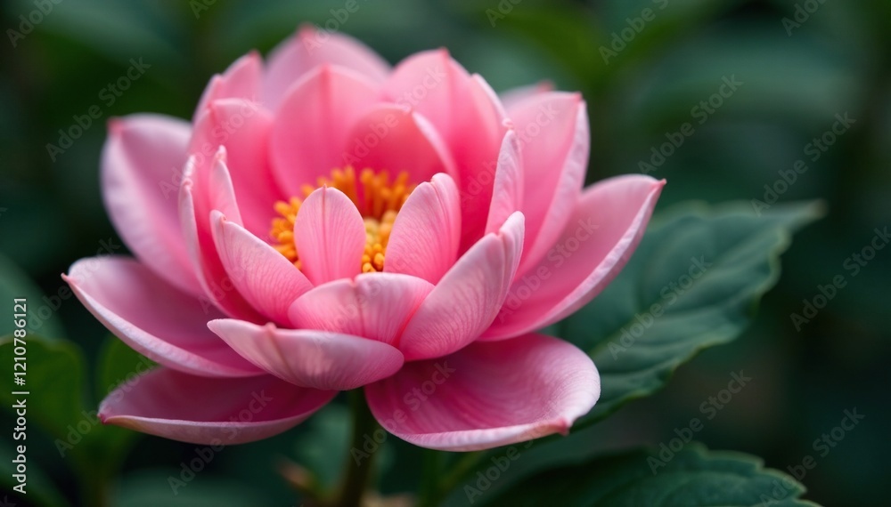 Delicate flower bloom unfurls petals fully open, petal detail, closeup, blossom Delicate flower bloom unfurls petals fully open, petal detail, closeup, blossom