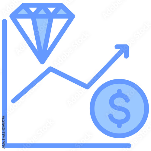 Market Value Blue Icon