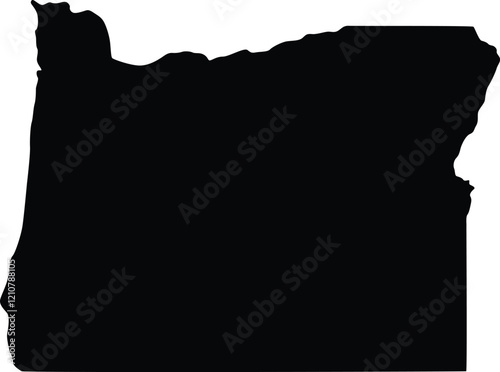 Map of Oregon United States with silhouette style