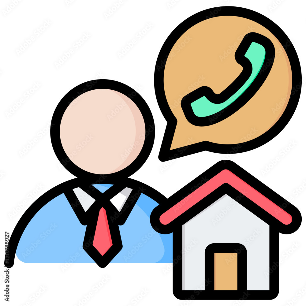 Real Estate Agent Outline Color Icon Real Estate Agent Outline Color Icon