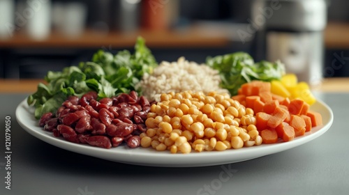 Wallpaper Mural Nutrition guide with balanced plate in closeup image Torontodigital.ca