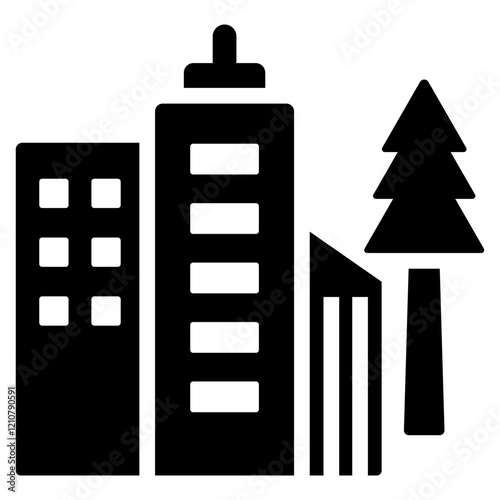 Urban Development Glyph Icon