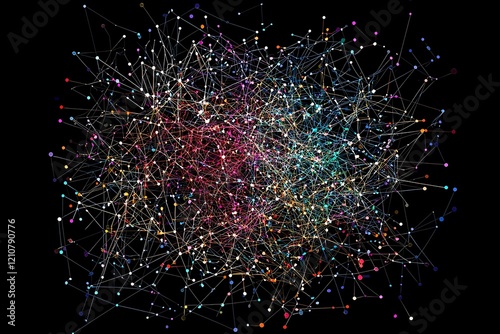 Abstract design interconnected lines and dots symbolizing the digital communication a connected world.