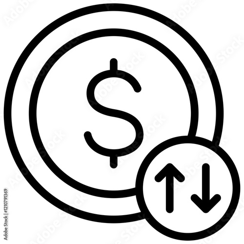 Cash Flow Outline Icon