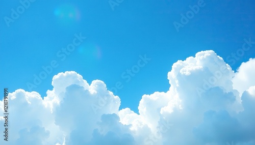 Cielo azul claro con nubes blancas suaves y redondas, cloud types, blue color,