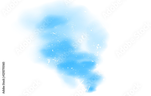 Magic sky blue smoke background. Fantastic sky blue smoke with glitters. Fog with tiny particles. Stardust vapors. Smog cloud on podium or stage. Fog vapor over ground or water surface, magic haze.