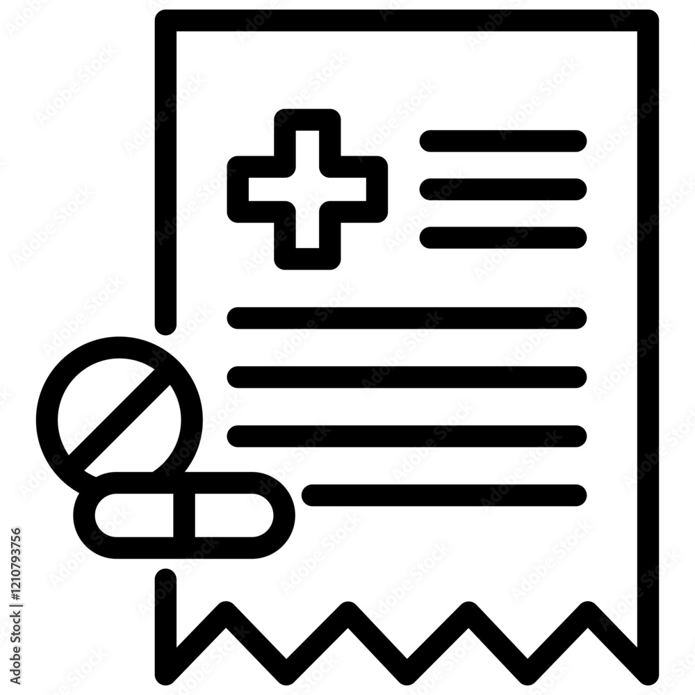Obraz premium Prescription Outline Icon
