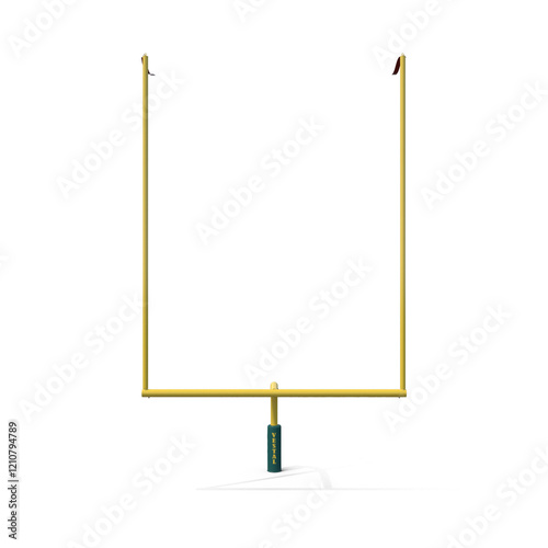 3d Isolated Football Field Goal Post