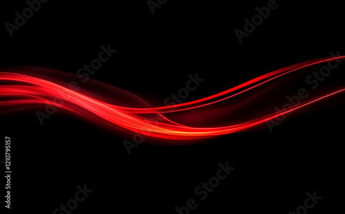 Red light speed trail on a black background