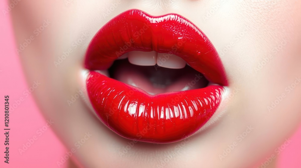 close up of lips with red lipstick close up of lips with red lipstick
