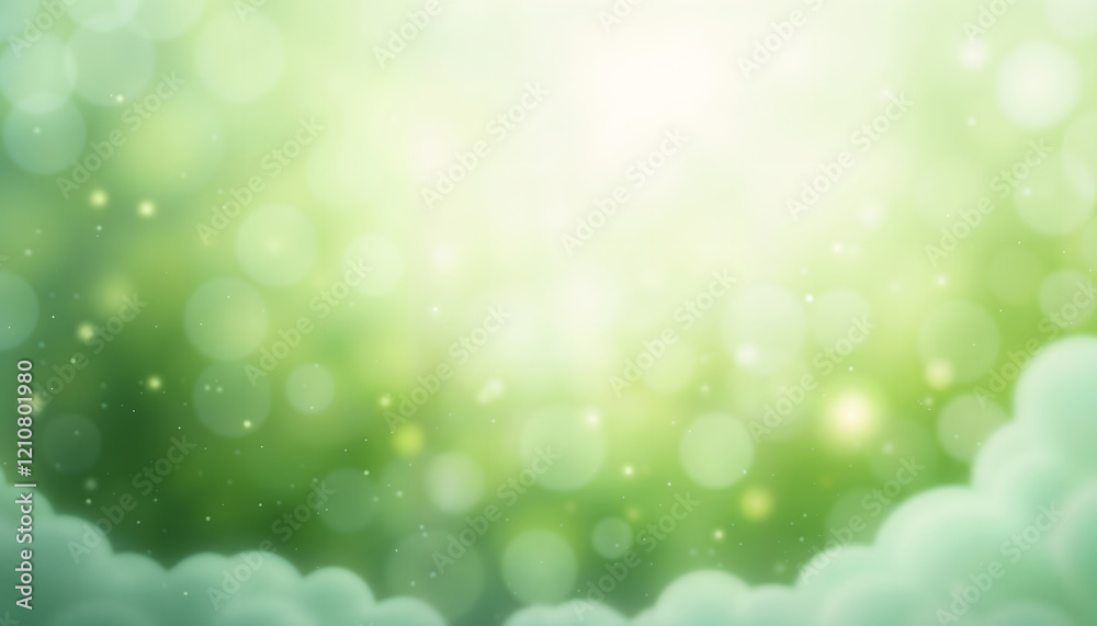 Fototapeta premium Abstract spring awakening background with swirling shades of green and white in a dynamic and fresh atmosphere