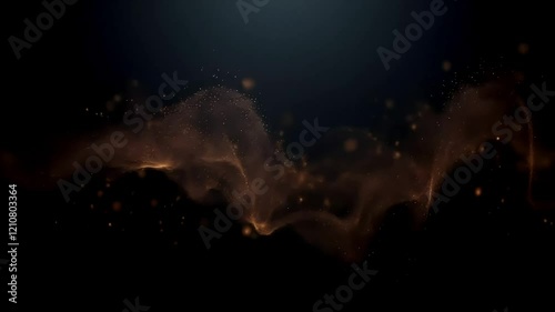Golden Particle Wave Abstract Background Video