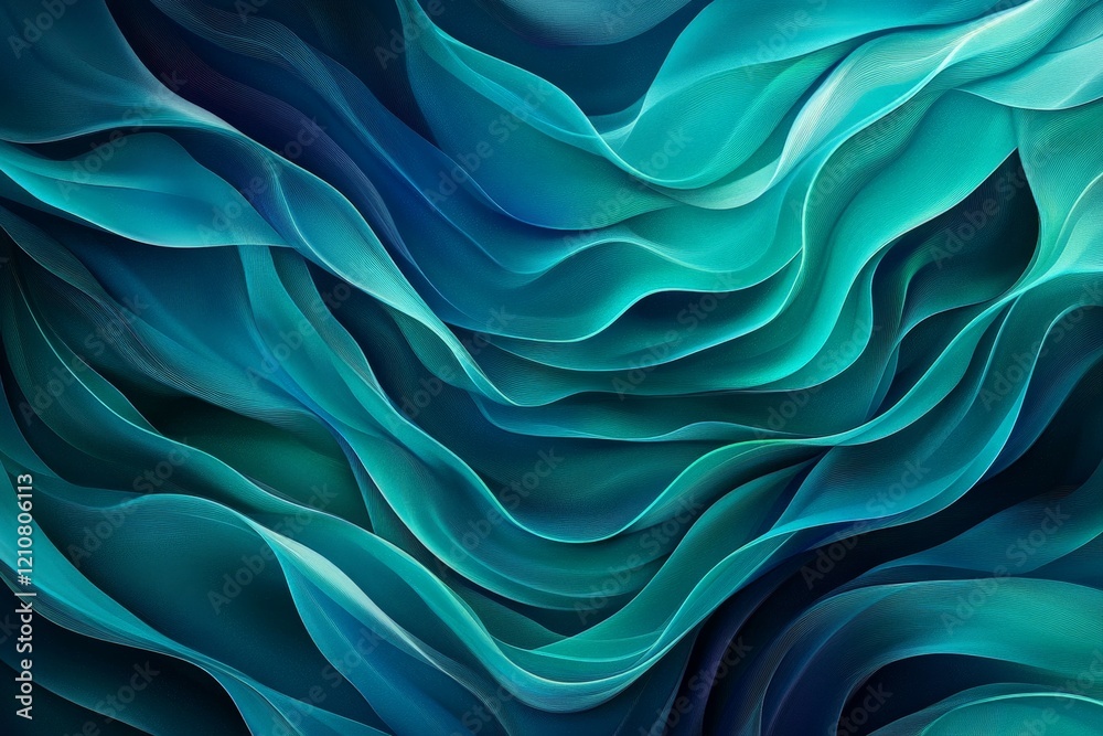 Obraz premium An abstract image featuring flowing, dynamic teal and blue waves.
