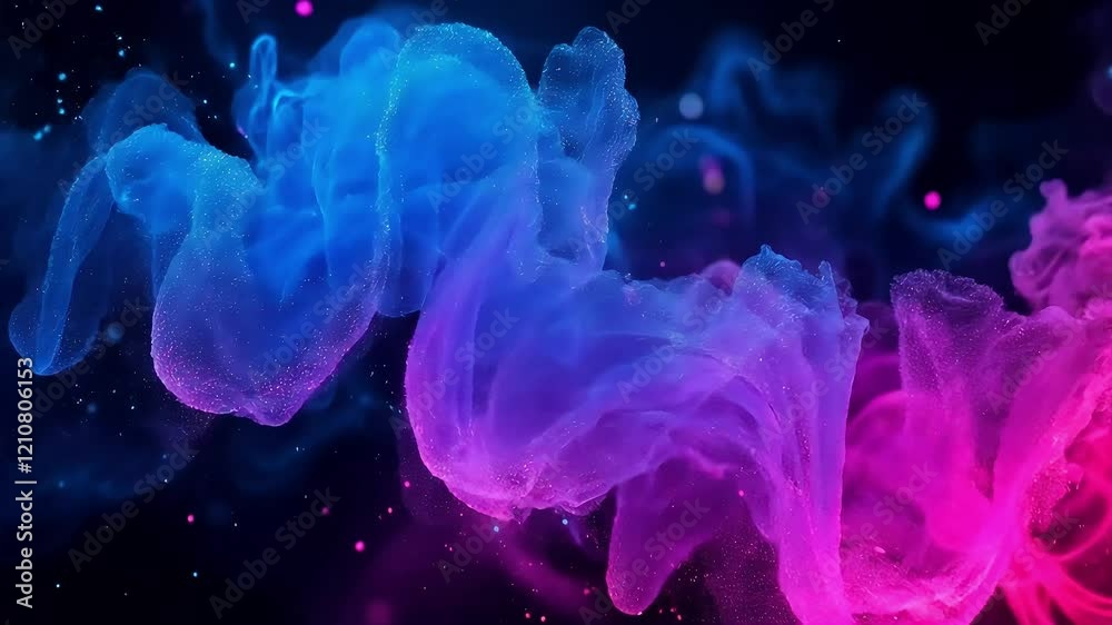 Stunning Blue Pink Nebula Abstract Background Video