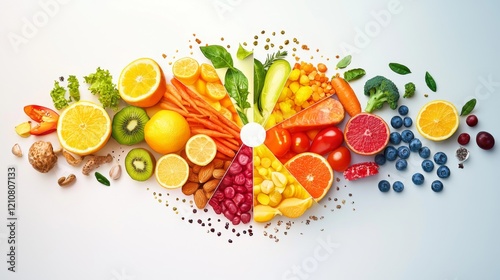 Wallpaper Mural Vector nutrition wheel with key vitamins minerals soft gradients Torontodigital.ca
