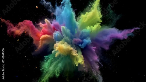 Vibrant Color Powder Explosion Background Video