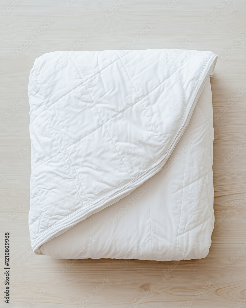Obraz premium Neatly folded white quilt