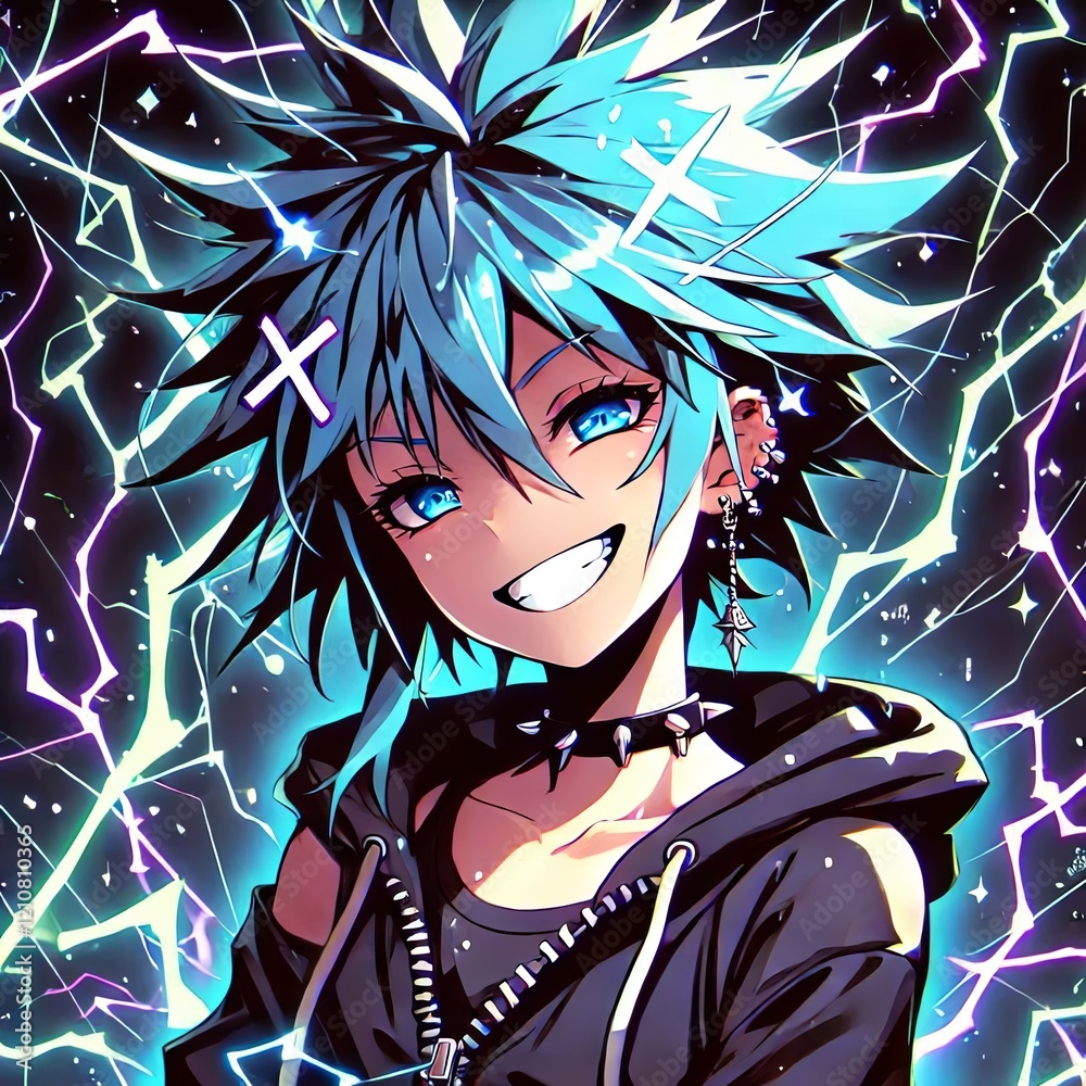 Electrified Neon Scene with a Bold Look