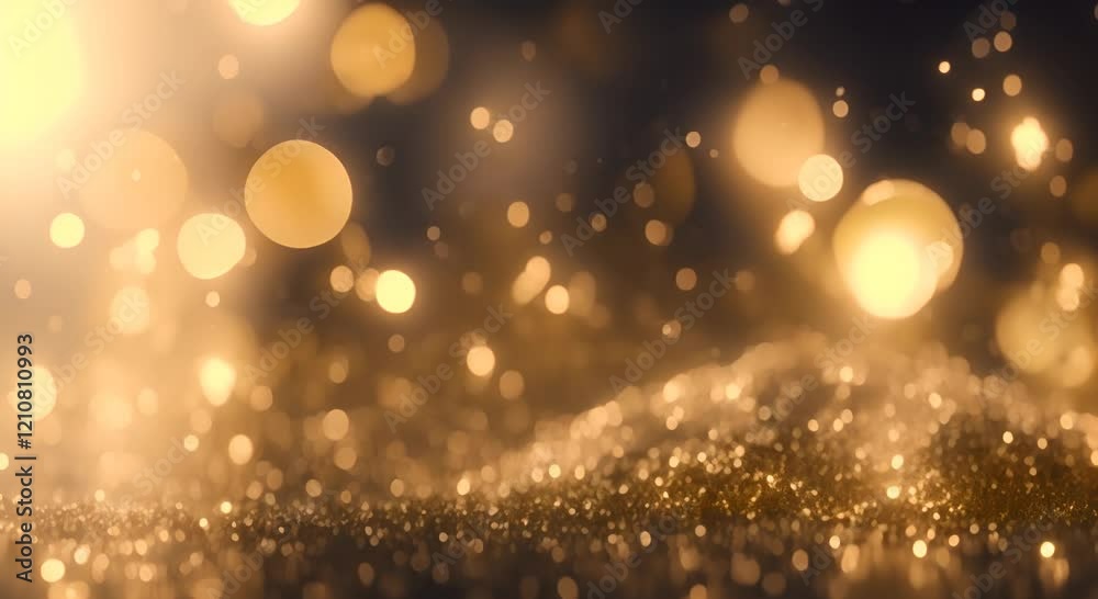 Gold and silver colored glowing glow out of focus blurred particles and lights and waves 4K Gold and silver colored glowing glow out of focus blurred particles and lights and waves 4K