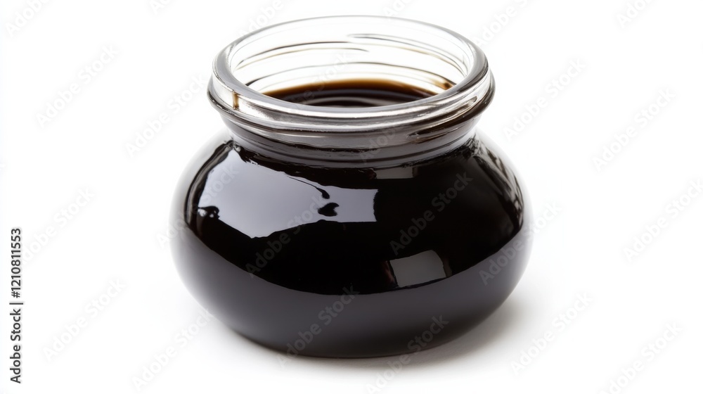 A jar of tangy balsamic glaze with a rich, syrupy texture and a hint of sweetness, Each drizzle’s glossy finish and complex flavor captured with precision A jar of tangy balsamic glaze with a rich, syrupy texture and a hint of sweetness, Each drizzle’s glossy finish and complex flavor captured with precision