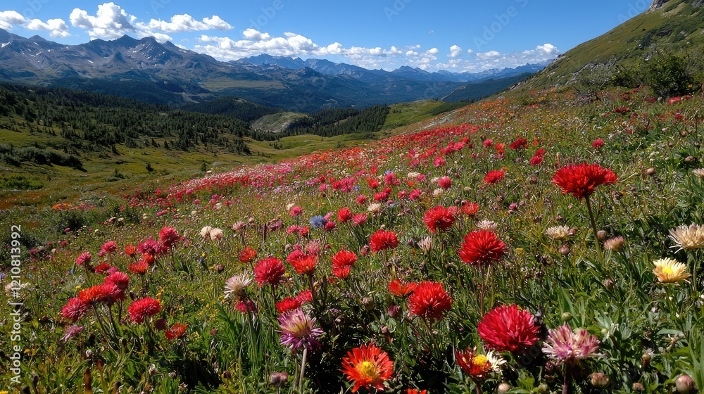 Mountain meadow wildflowers summer scenic landscape (3) Mountain meadow wildflowers summer scenic landscape (3)
