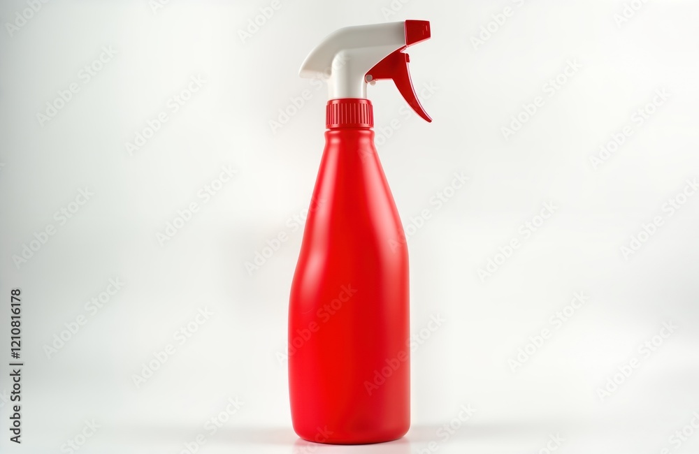Red spray bottle with white top on transparent background. Plastic container for liquid detergent cleaner. Useful tool for cleaning. Ideal for house hygiene. Household product ready for use. Spray Red spray bottle with white top on transparent background. Plastic container for liquid detergent cleaner. Useful tool for cleaning. Ideal for house hygiene. Household product ready for use. Spray