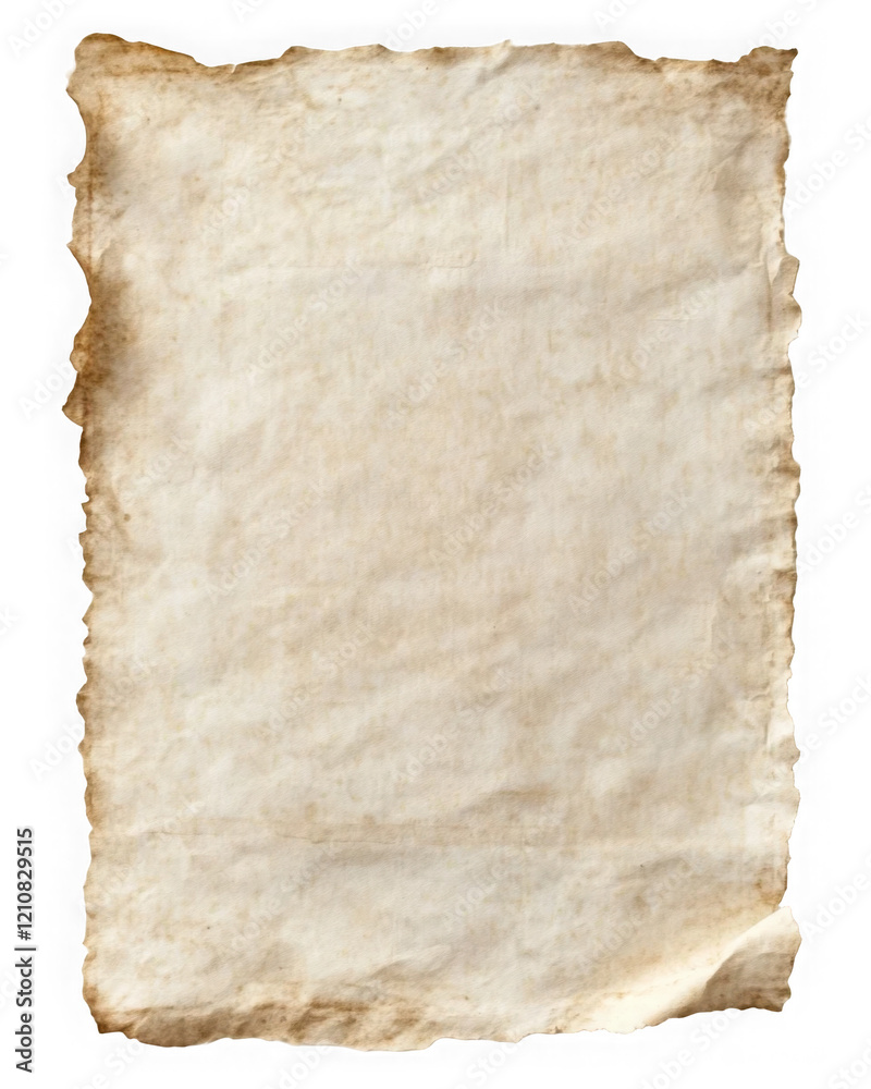 Aged parchment paper with rough, torn edges, showcasing a vintage and worn appearance. Ideal for antique-themed projects, crafts, or historical documents. Isolated on transparent background, png. Aged parchment paper with rough, torn edges, showcasing a vintage and worn appearance. Ideal for antique-themed projects, crafts, or historical documents. Isolated on transparent background, png.