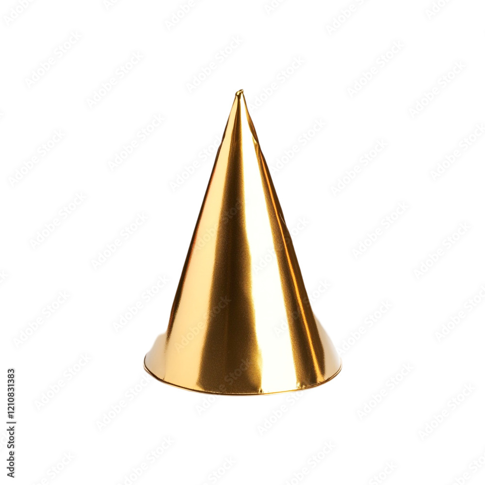 Fototapeta premium Gold party hat celebration festive cone,