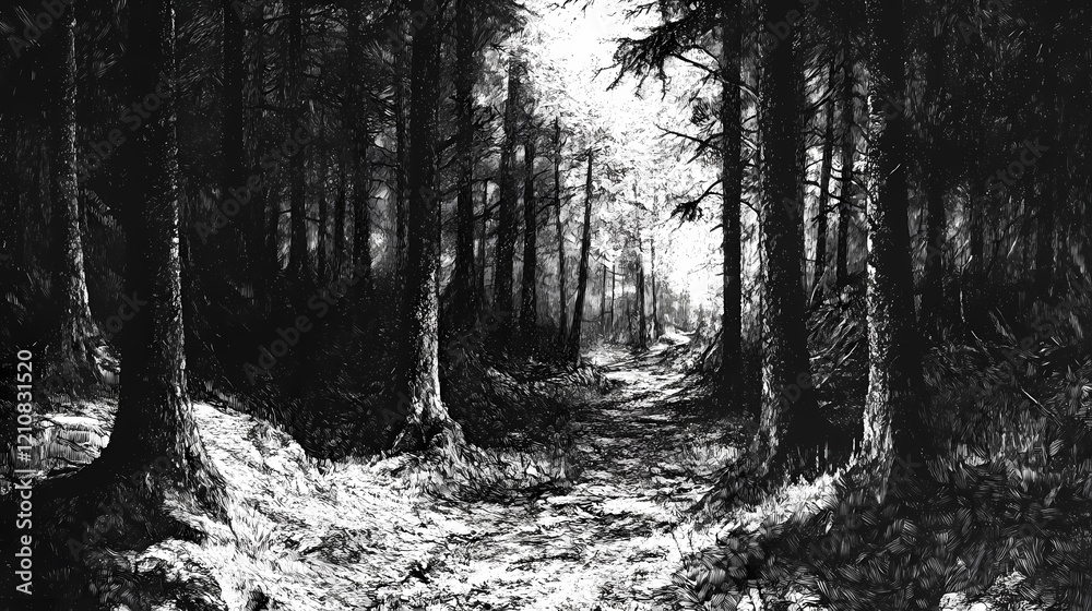 Whispering pines. Whispering Woods. Illustration Whispering pines. Whispering Woods. Illustration