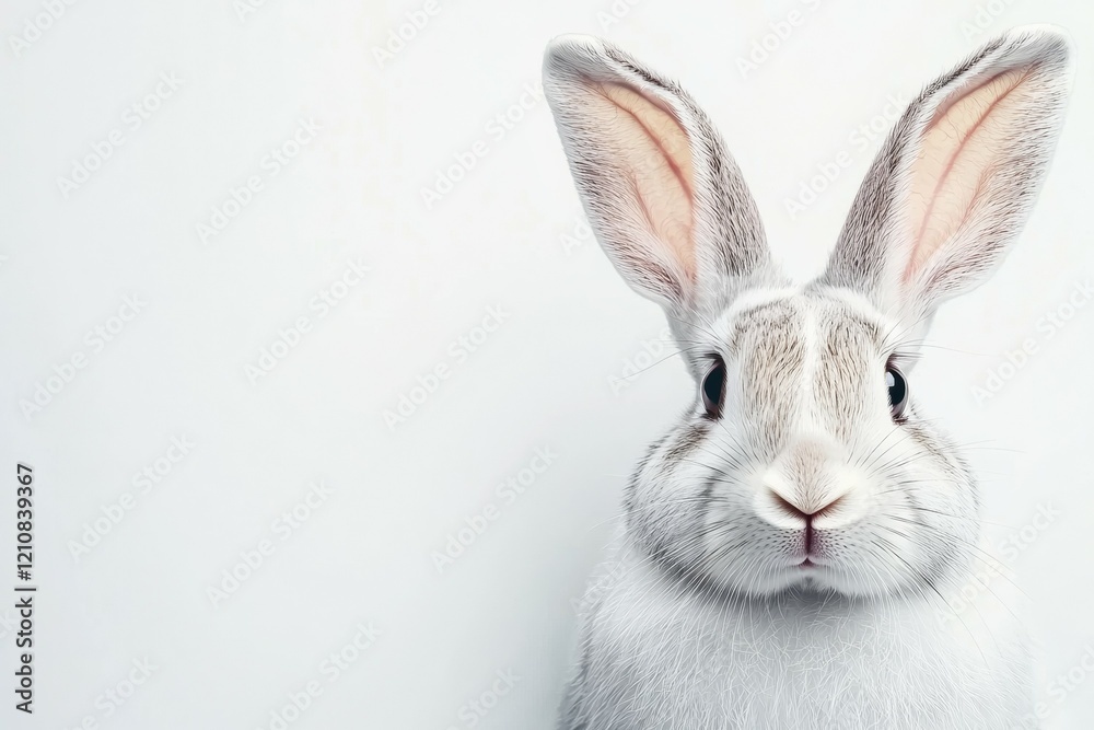 Rabbit with its ears up and looking at the camera Rabbit with its ears up and looking at the camera