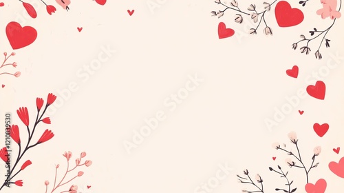 valentine concept greeting card or invitation with red hearts