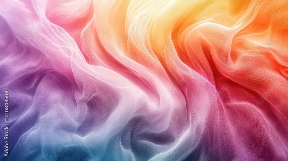 Obraz premium Rainbow fabric swirls, textured backdrop, design element