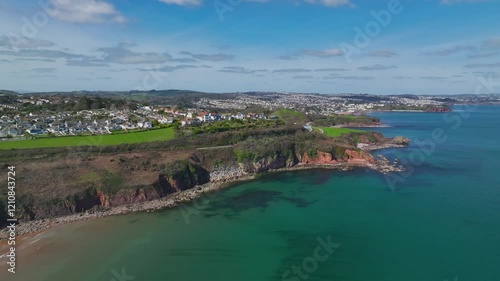 Wallpaper Mural Armchair Cove and Broadsands Beach from a drone, Paignton, Devon, England Torontodigital.ca