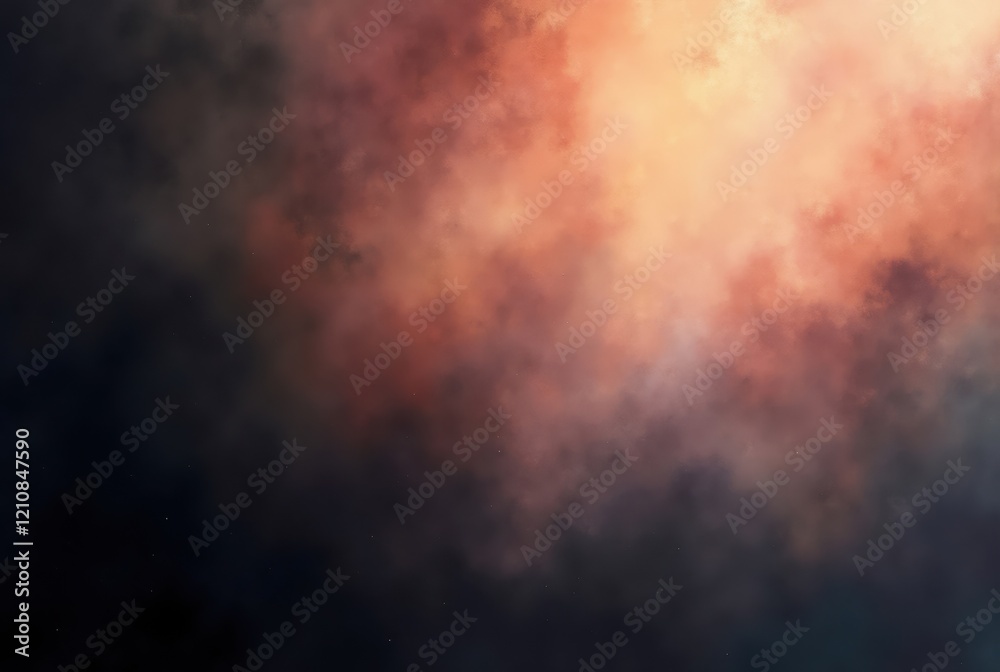 Orange nebula cloud of gas and dust in outer space Orange nebula cloud of gas and dust in outer space
