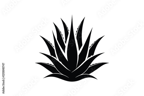 aloe vera silhouette, aloe vera icon, silhouette illustration vector  