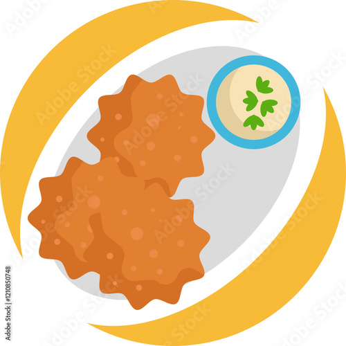 Crispy Indian Snack: A light and crunchy papadum, typically served as a side dish or appetizer in Indian cuisine.