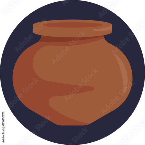 Cooking Pot: A traditional cooking pot used in Indian kitchens, symbolizing the preparation of authentic and flavorful Hindu meals.