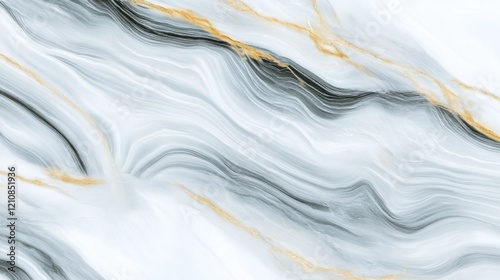 Elegant white and gold marble texture with fluid abstract patterns