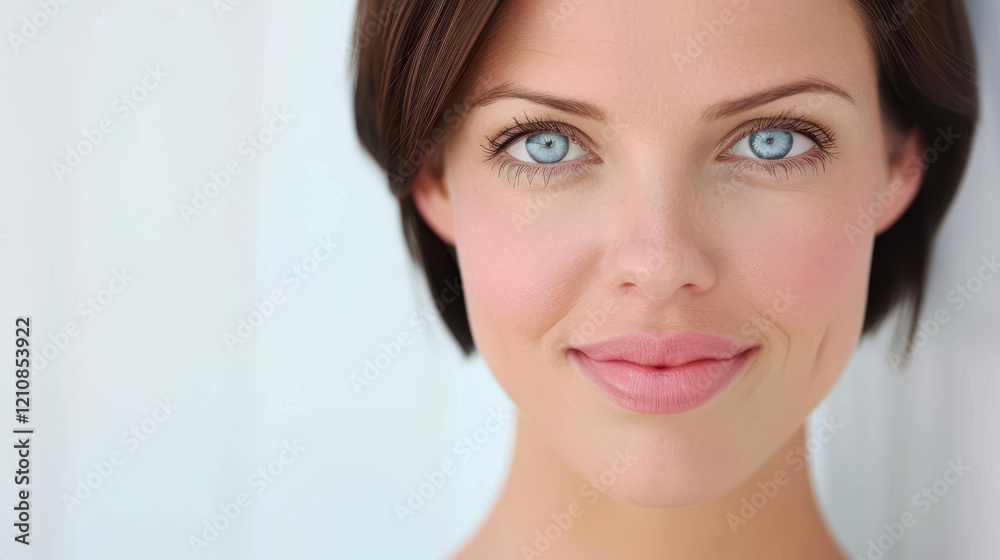 Stunning portrait of a midaged brunette woman against a clean white background, showcasing elegance and grace. Stunning portrait of a midaged brunette woman against a clean white background, showcasing elegance and grace.