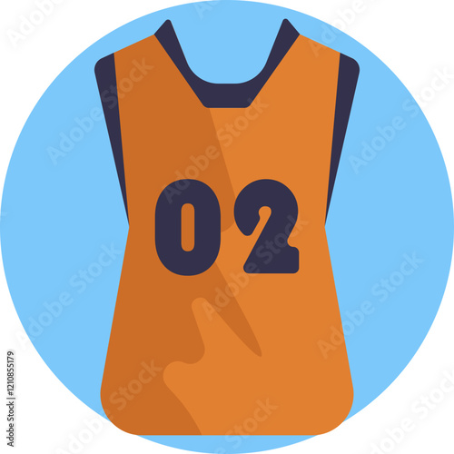 A graphical representation of a jersey, worn by athletes, designed for flexibility and ease of movement during sports activities.