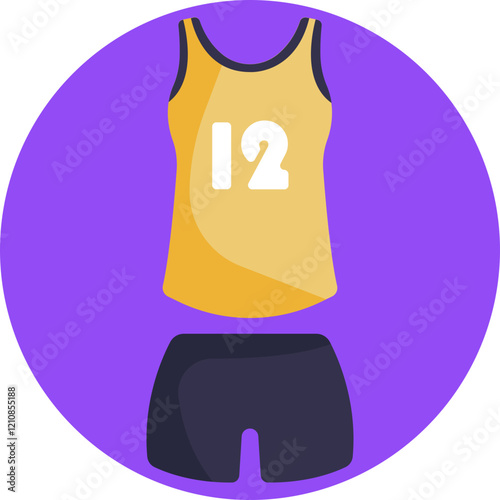 A symbol representing essential equipment for playing basketball, such as a ball, hoop, and shoes.