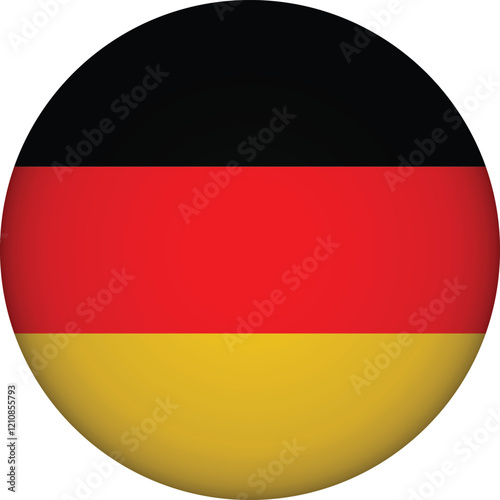 Free Download Germany flag vector illustration, round shape button icon - GFXLoad