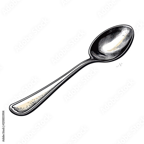 Comic Spoon on white or transparent background