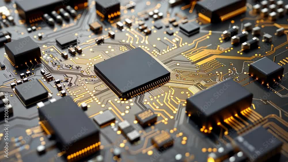 An electronic circuit board featuring a central processor, showcasing advanced technology, Ai Generated An electronic circuit board featuring a central processor, showcasing advanced technology, Ai Generated