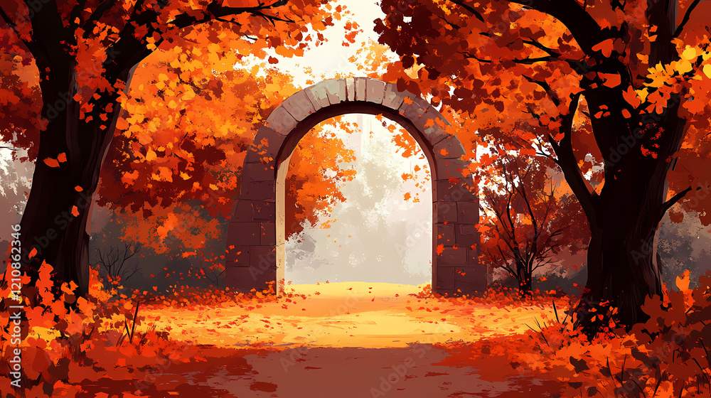 Fototapeta premium autumnal serene archway